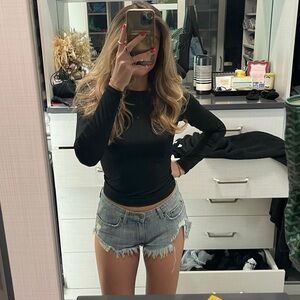 LF Carmar distressed denim shorts